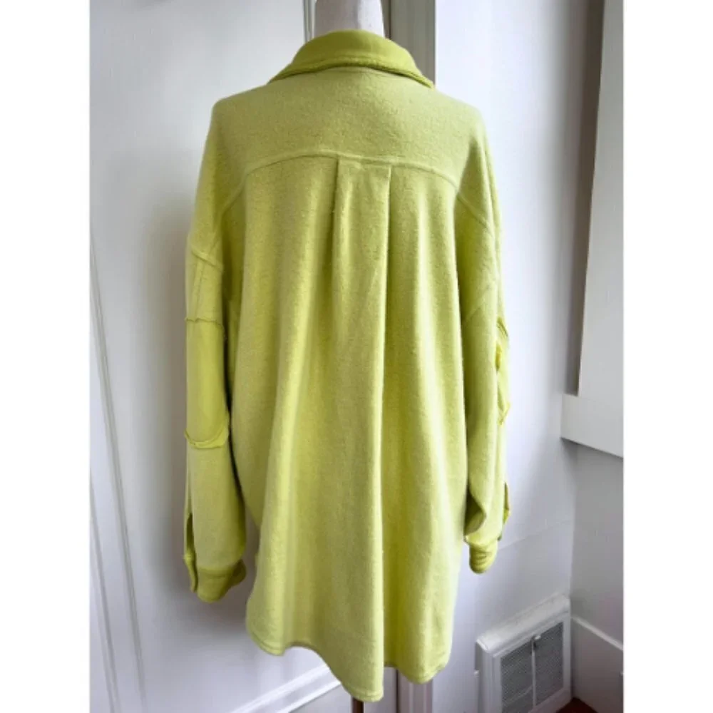 FREE PEOPLE Light Lime Green Ruby Shirt Jacket Shacket Size M - Picture 5 of 14